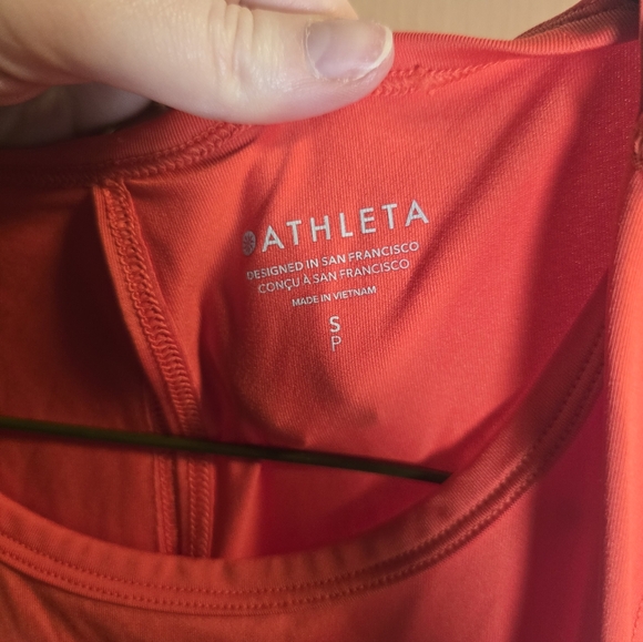 Athleta Orange Cut Out Back Work Out Size Small - Picture 2 of 4